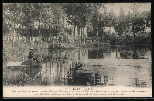 AK Lure, La Font, Petit lac avec barque et forêt environnante