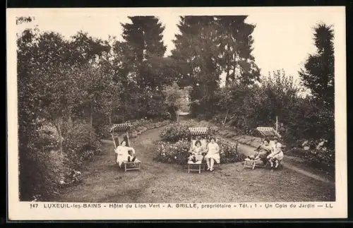 AK Luxeuil-les-Bains, Hôtel du Lion Vert, Un Coin du Jardin