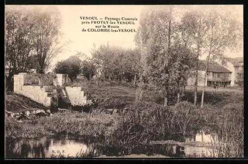 AK Vesoul, Paysage Comtois près Frotey-lès-Vesoul sur la route de Colombe-lès-Vesoul