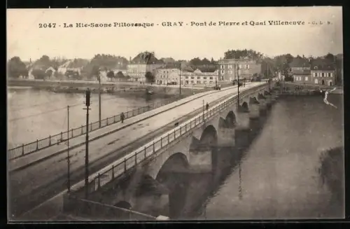 AK Gray, Pont de Pierre et Quai Villeneuve