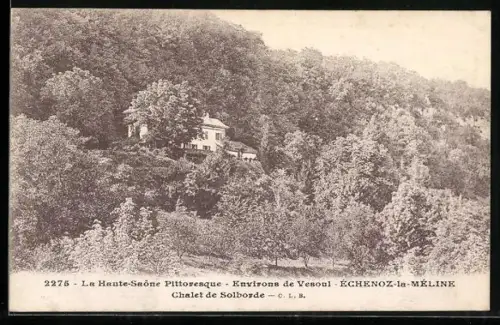 AK Échenoz-la-Méline /Haute-Saône, Chalet de Solborde dans un paysage boisé