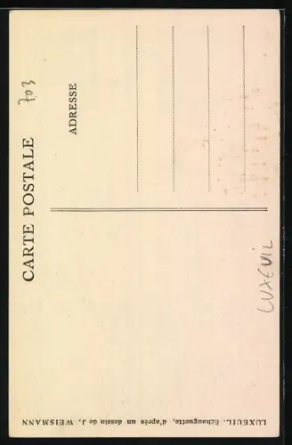 AK Luxeuil, Vue d`une rue avec oriel et maisons anciennes