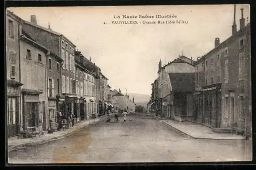 AK Vauvillers, Grande Rue, côté Selles