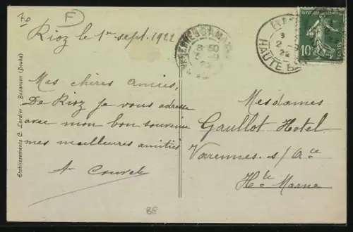 AK Rioz /Haute-Saône, Route de Vesoul