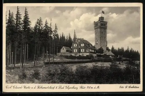 AK Bad Elgersburg, Carl Eduard-Warte a.d. Hohenwartskopf, 