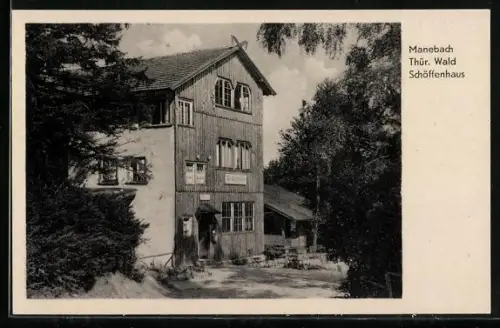 AK Manebach /Thür. Wald, Aussenansicht des Schöffenhauses