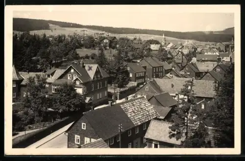 AK Schmiedefeld / Rennsteig, Blick über die Dächer der Ortschaft