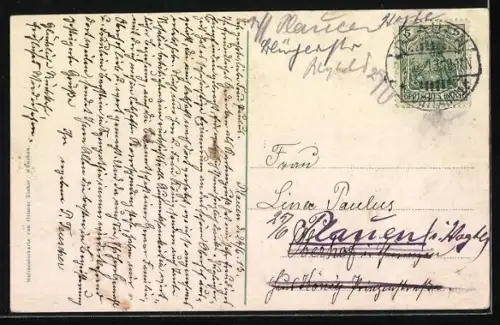 AK Plauen i. V., Dittrichsplatz mit Strassenbahn