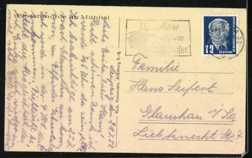 AK Eisenberg / Thüringen, Gasthof Froschmühle im Mühltal