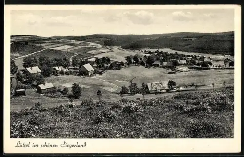 AK Lützel / Hilchenbach, Teilansicht des Ortes mit Umgebung