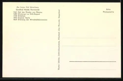 AK Vormwald /Siegerland, Am Freien Hof Schreiberg, Bänkenbach