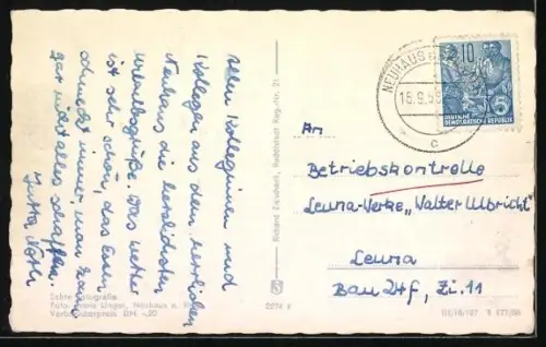 AK Neuhaus am Rennweg, Totale, Erholungsheim, Alter Marktplatz u. Untere Wulstmühle