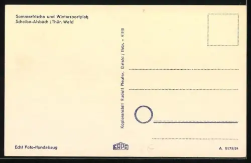 AK Scheibe-Alsbach /Thür. Wald, Wintersportplatz im Sommer mit Ruderern und umgebendem Wald