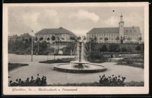 AK Glauchau /Sa., Überlandwerk und Finanzamt