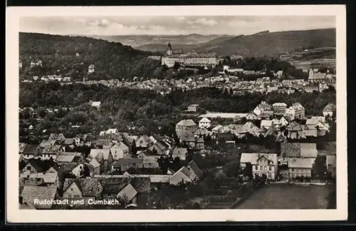 AK Rudolstadt, Blick auf Rudolstadt und Cumbach