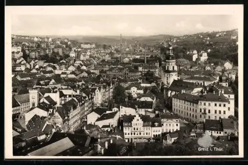 AK Greiz i. Thür., Blick auf den Ort