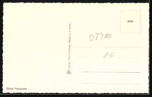 AK Berga a. d. Elster, Ortsansicht aus der Vogelschau