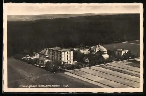 AK Teichwolframsdorf i. Thür., Erholungsheim aus der Vogelschau