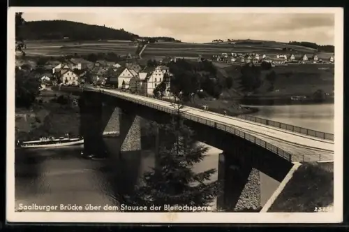 AK Saalburg / Saale, Brücke über dem Stausee der Bleilochtalsperre
