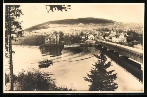 AK Saalburg /Saale, Brücke über die Saale