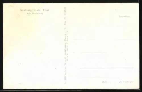 AK Saalburg /Saale, Am Strandweg