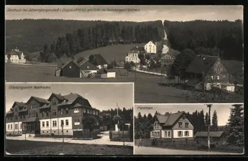 AK Steinbach / Johanngeorgenstadt, Forsthaus, Erholungsheim Waldfrieden, Totalansicht