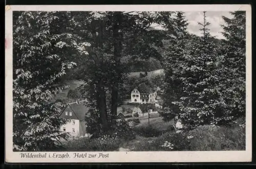 AK Wildenthal i. Erzgeb., Hotel zur Post