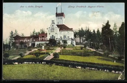 AK Aue / Sachsen, König Friedrich August-Warte