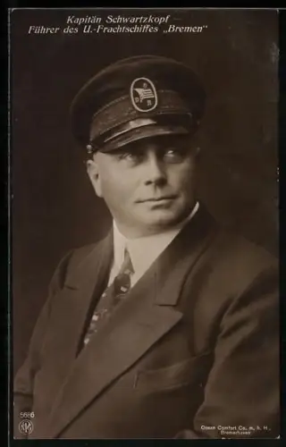 AK Kapitän Schwartzkopf, Führer des U.-Frachtschiffes Bremen