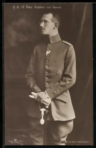 AK Prinz Adalbert von Bayern in Uniform mit Eisernem Kreuz