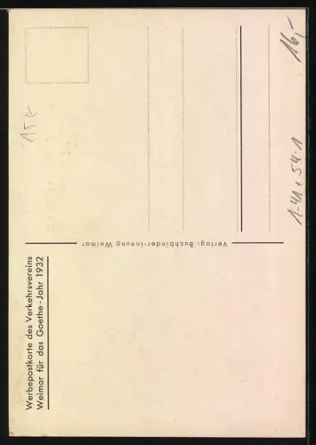 AK Weimar / Thüringen, Festpostkarte Goethe-Jahr 1932, Portrait Johann W. Goethe