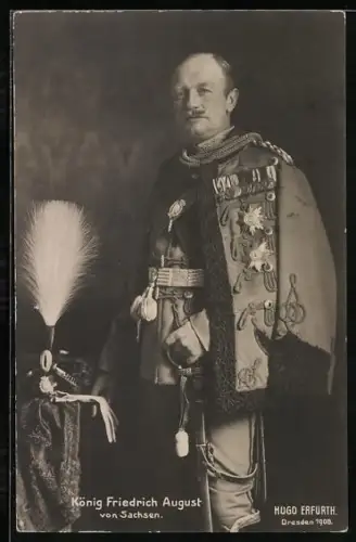 Foto-AK Hugo Erfurth: König Friedrich August Hugo Erfurth in Uniform 1908