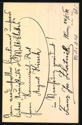 AK Schriftsteller Franz Jos. Zlatnik, nach einem Orig.-Ölgem. von Tom v. Dreger, Rückseitig Autograph