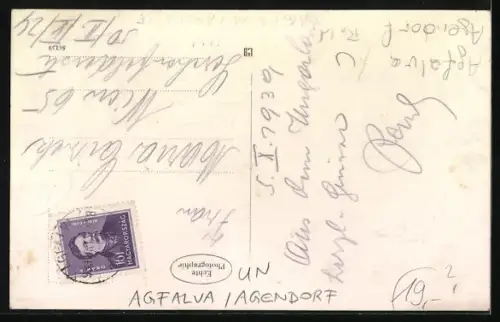 AK Agfalva / Agendorf, Gasthaus zur Angermühle