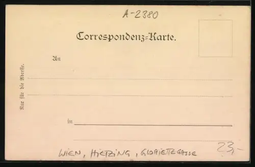 AK Wien, Hietzing, Villa Fleischer in der Gloriettegasse