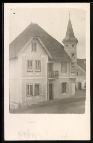 Foto-AK Münzbach /O. Öst., Hotel Villa Adelheid