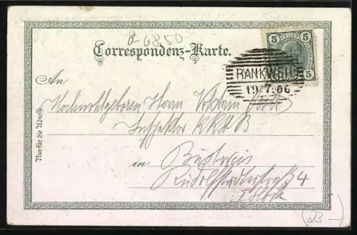 Lithographie Dornbirn, Gütle, Kirche, Rappenlochschlucht, Totalansicht