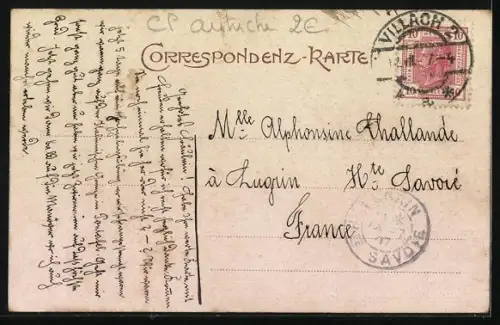 AK Villach, Schulstrasse mit der evangelischen Kirche