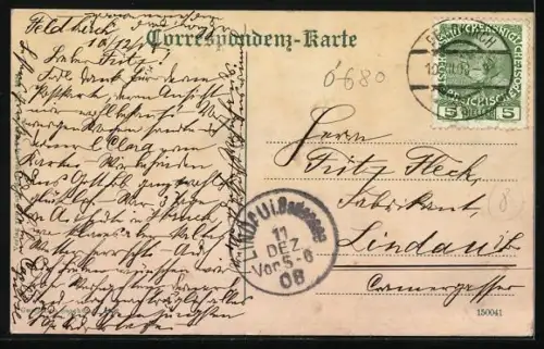 AK Feldkirch, Strassenpartie am Graben