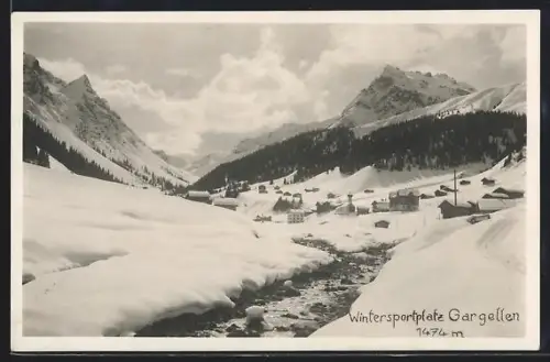AK Gargellen, Ortsansicht im Winter