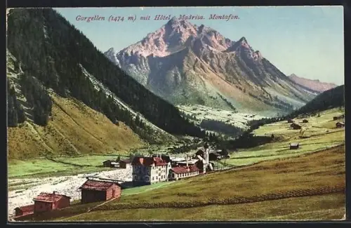 AK Montafon, Gargellen mit Hotel Madrisa