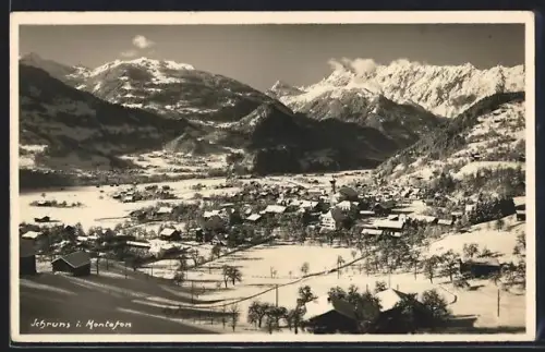 AK Schruns i. Montafon, Ortsansicht im Schnee