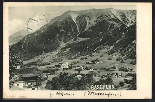 AK Gaschurn, Blick zur Kirche