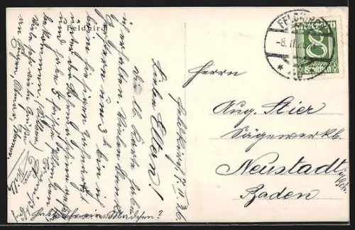 AK Feldkirch, Ortsansicht mit Bergpanorama