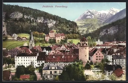 AK Feldkirch, Teilansicht der Ortschaft