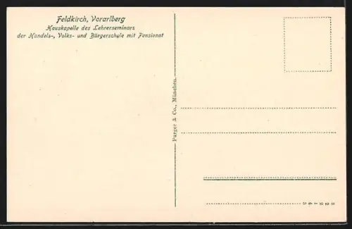 AK Feldkirch /Vorarlberg, Hauskapelle des Lehrerseminars der Handels-, Volks- und Bürgerschule mit Pensionat