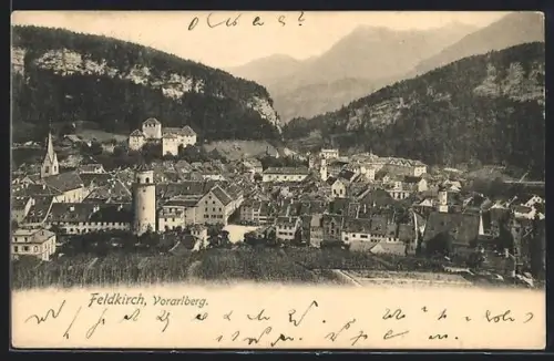 AK Feldkirch /Vorarlberg, Ortsansicht aus der Vogelschau