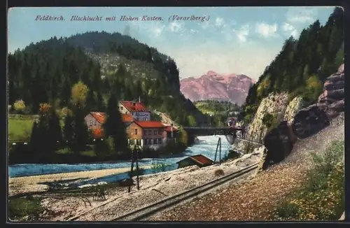 AK Feldkirch, Partie in der Illschlucht mit Hohen Kasten