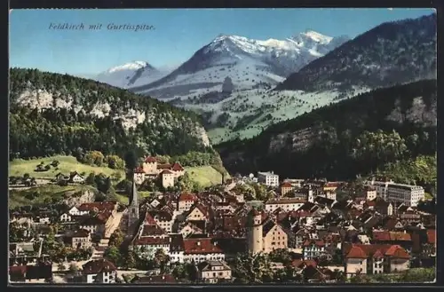 AK Feldkirch, Ortsansicht mit Gurtisspitze