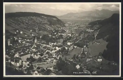AK Feldkirch, Ortsansicht aus der Vogelschau